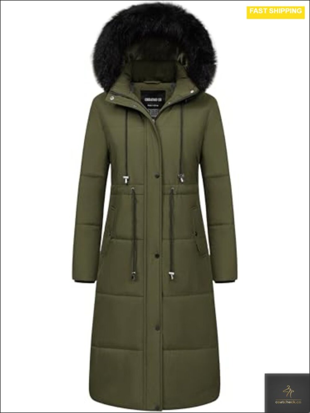 Women's Long Puffer Jacket Waterproof Down Alternative Parka with Hood